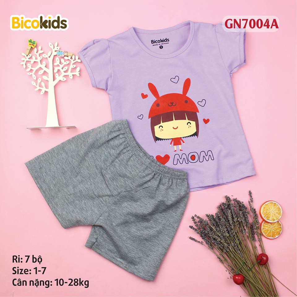Bộ cotton bé gái chất chuẩn shop từ 8kg đến 28kg