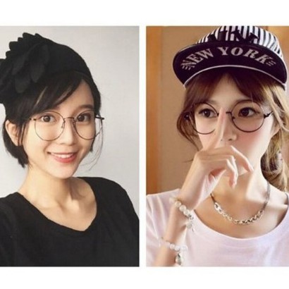 Gọng Kính Tròn Giả Cận Nữ [FREESHIP] Kính Ngố Học Sinh Kính Đọc Sách Chất Liệu Kim Loại Siêu Dẻo Siêu Bền -VT18 | BigBuy360 - bigbuy360.vn