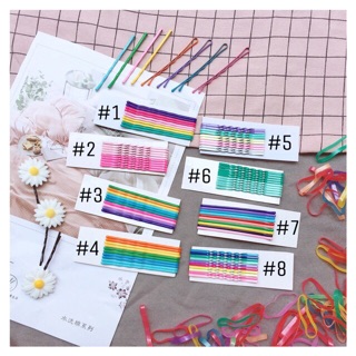Xả hàng set 10 chiếc kẹp tóc tăm màu sắc