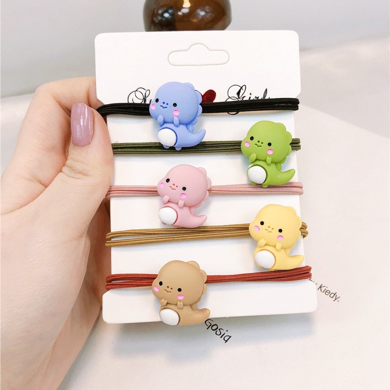Combo 6 Dây Chun Buộc Tóc Khủng Long Hàn Quốc Đáng Yêu DC03