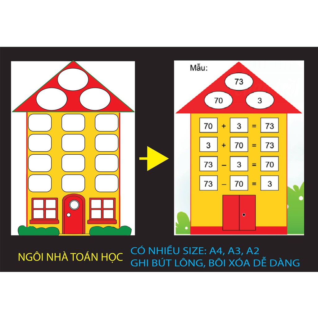Ngôi nhà toán học ép plastic - màu ngẫu nhiên