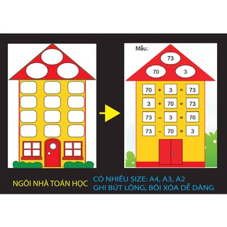Ngôi nhà toán học ép plastic - màu ngẫu nhiên (Đồ dùng dạy học MIKI)