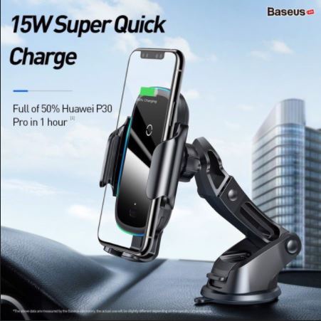 Bộ đế giữ điện thoại tích hợp sạc không dây trên xe hơi Baseus Light Electric Holder Wireless Charger 15W | BigBuy360 - bigbuy360.vn