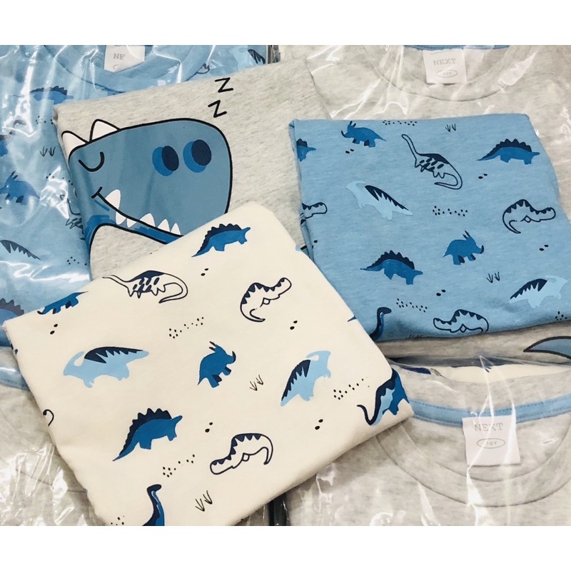 Set 3 bộ short cotton khủng long bé trai