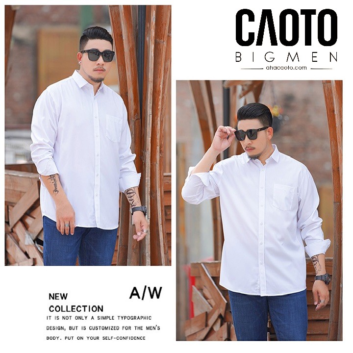 Áo Sơ Mi Trơn Big Size Nam Dài Tay Trắng – HÀNG CHÍNH HÃNG Size 2XL 3XL 4XL 5Xl 6XL 7XL 8XL | BigBuy360 - bigbuy360.vn