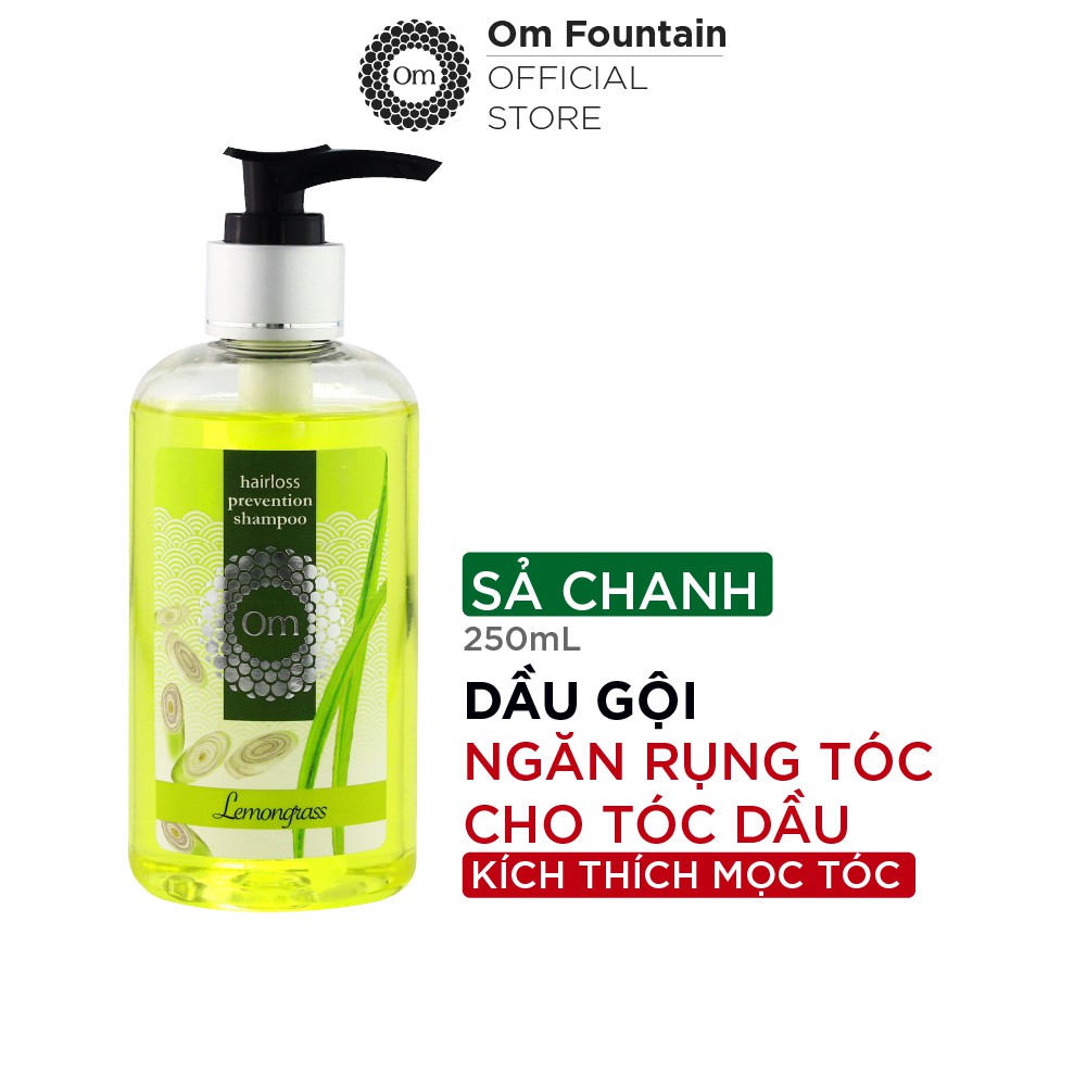 Dầu gội giảm rụng tóc, dưỡng tóc, kích thích mọc tóc cho tóc dầu Tinh dầu Sả Chanh OM FOUNTAIN 250ml