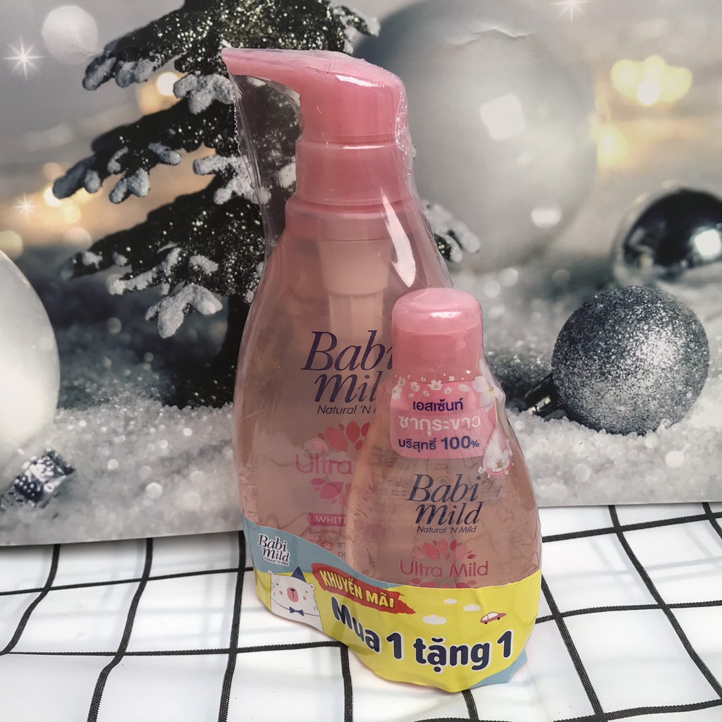 [MUA 1 TẶNG 1] Sữa tắm gội toàn thân babi mild 400ml + tặng kèm chai sữa tắm gội 125ml