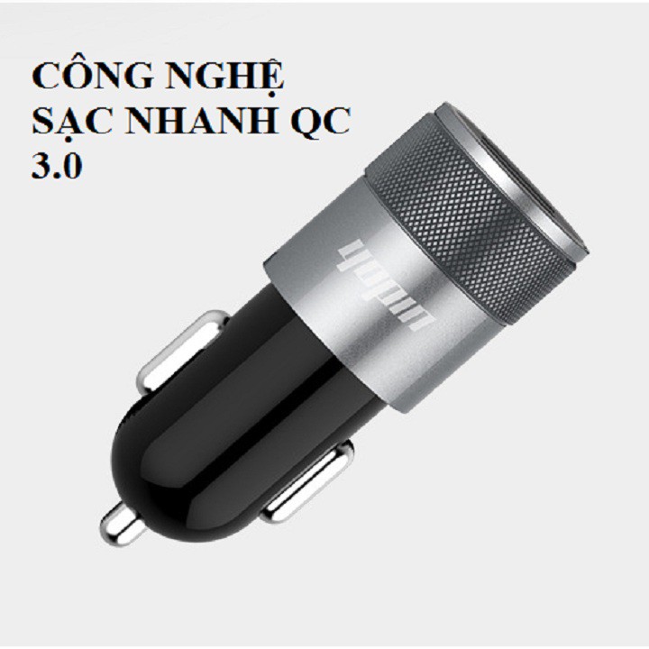 Tẩu sạc nhanh 2 cổng USB - Sạc nhanh chuẩn QC 3.0