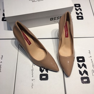 Giày gót vuông 7cm da bóng