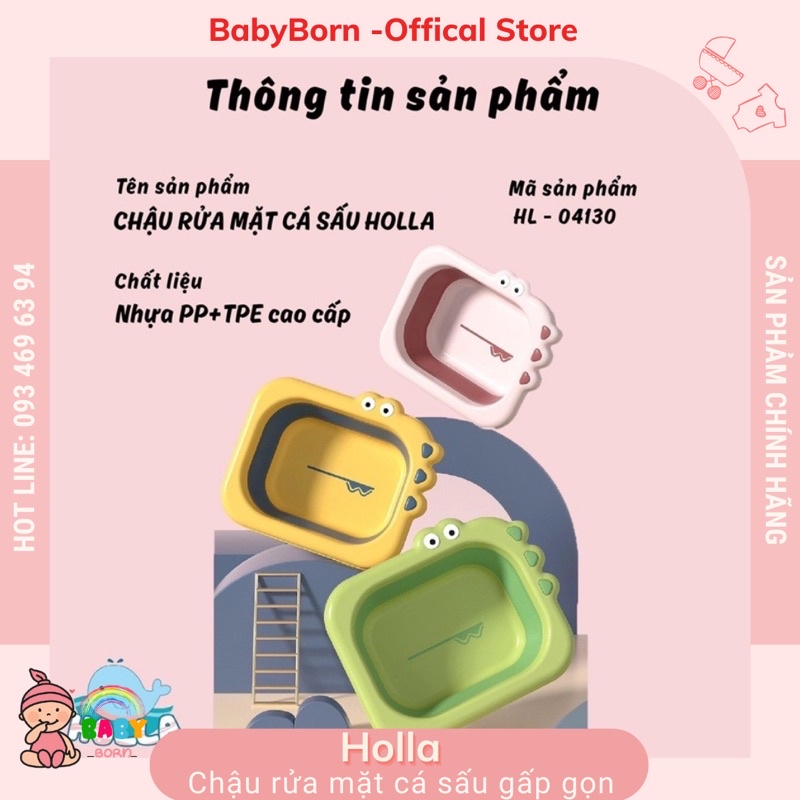 Holla - Chậu rửa mặt cá sấu gấp gọn HL-03140