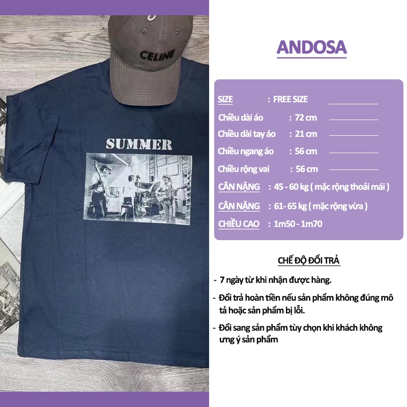 Áo thun nam nữ tay lỡ form rộng in hình phông 3158 chất cotton khô hàng Quảng Châu ANDOSA AT23