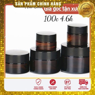 [5g/10g] Hủ đựng kem thủy tinh nâu / hủ chiết kem