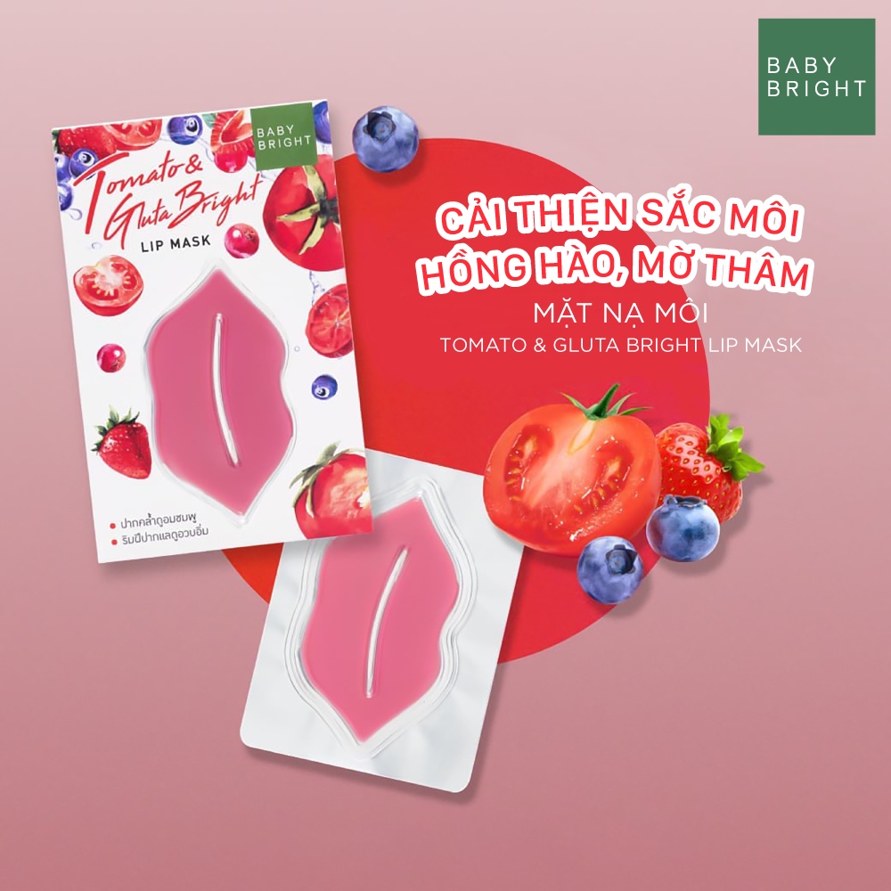 Mặt Nạ Môi Cà Chua Baby Bright Tomato &amp; Gluta Bright Lip Mask 10g