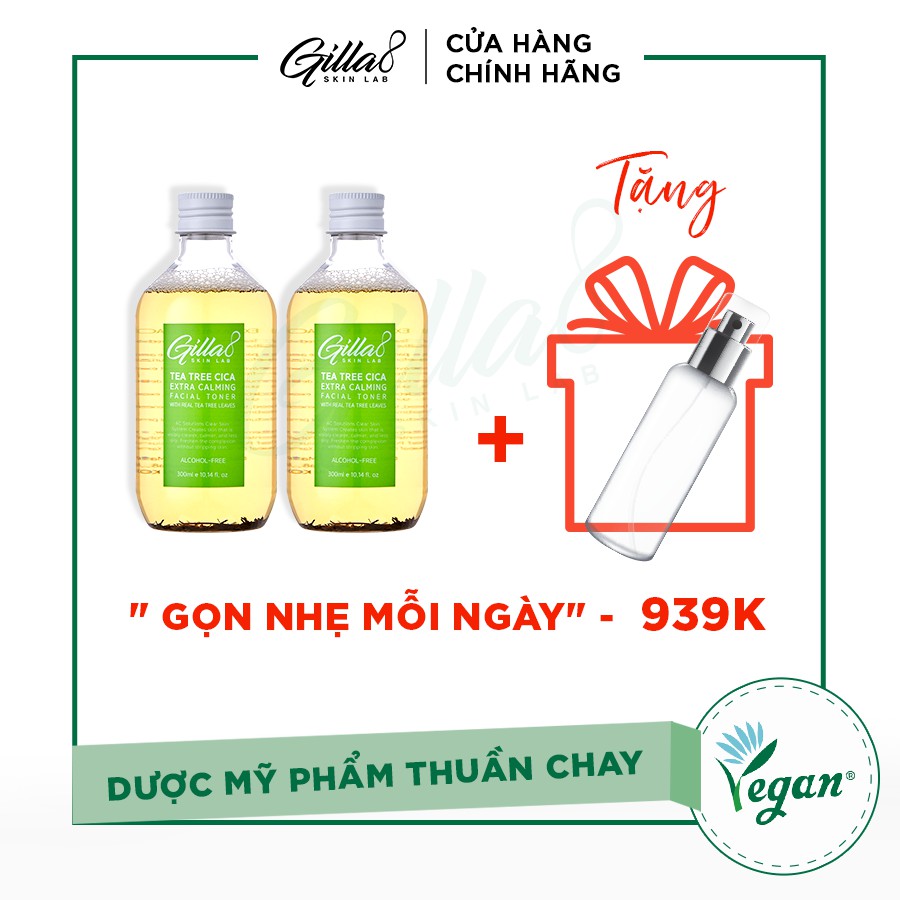 COMBO 2 NƯỚC CÂN BẰNG TRÀM TRÀ GILLA8 - 300ML (có tặng kèm chai chiết)