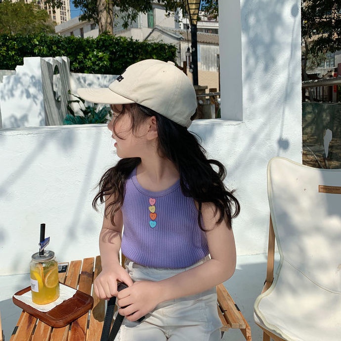 Áo Hai Dây Màu Trơn Thời Trang Xuân Hè Dễ Phối Đồ Cho Bé Gái