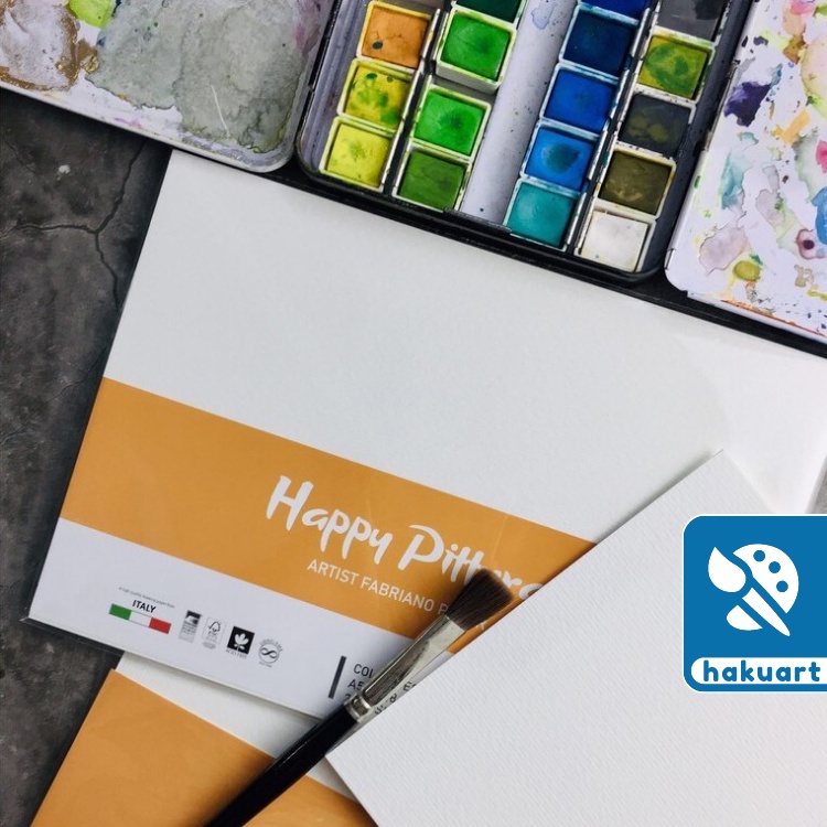 Giấy Vẽ Màu Nước HAPPY Pittura 250gsm (vân nổi Cold) - Họa Cụ Hakuart