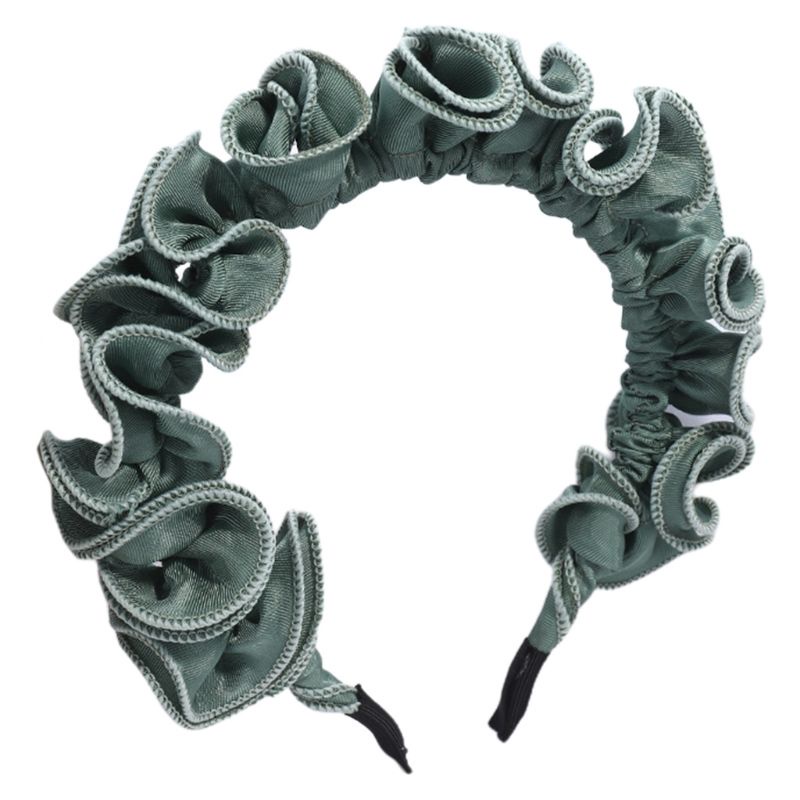 Băng Đô Cài Tóc Xếp Ly Nhún Bèo Màu Sắc Ngọt Ngào Phong Cách Cổ Điển Thời Trang Cho