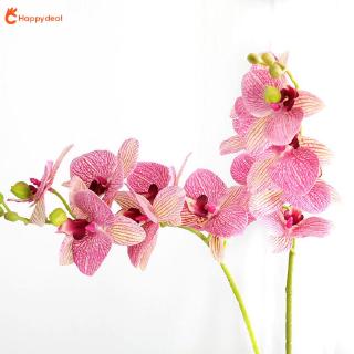 HAPPY 70cm 3D Printed Real Touch Home Decor Fake Moth Flower Artificial Butterfly Orchid Flowers Fashion Beautiful