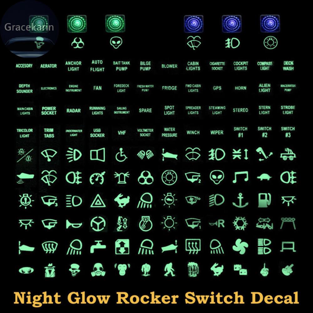 1 Tấm Nhãn Dán Trang Trí Công Tắc Màu Dạ Quang