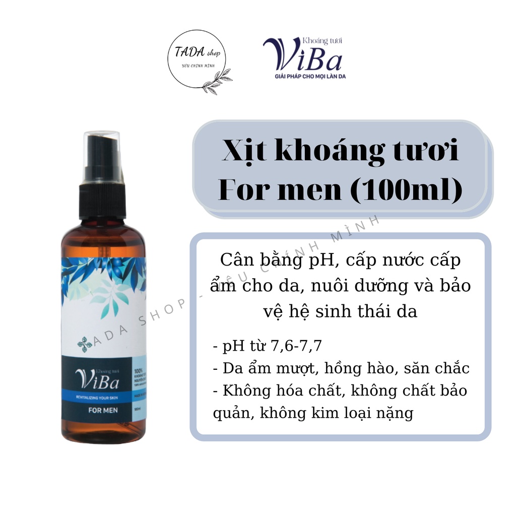 Xịt khoáng Formen VIBA 100ml cấp ẩm, làm dịu da sau khi chơi thể thao, lái xe - TADA shop