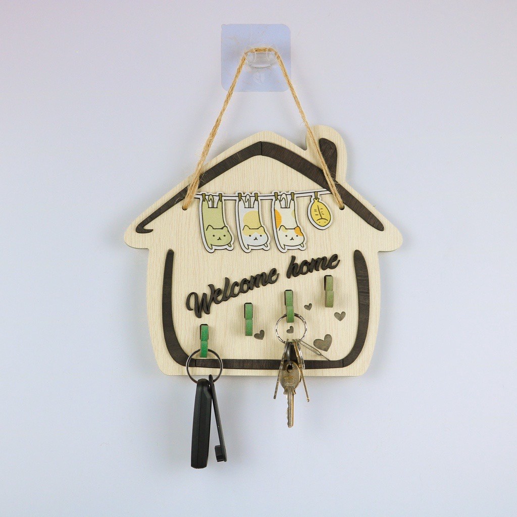 Bảng gỗ mèo đu dây, cõng nhau, totoro,...  - Bảng gỗ treo tường, trang trí nhà cửa