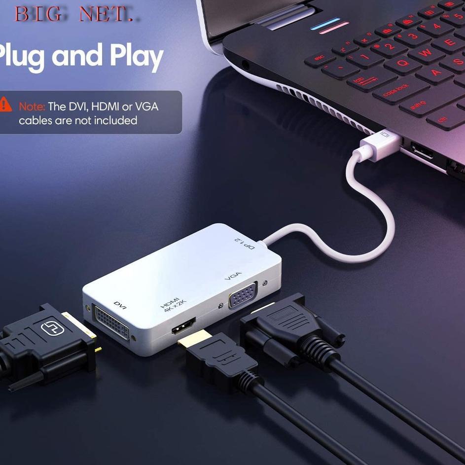 Cáp Chuyển Đổi Thunderbolt Mini Display Port Sang Hdmi-Vga-Dvi / Cabel Mini Dp Sang 3 Trong 1