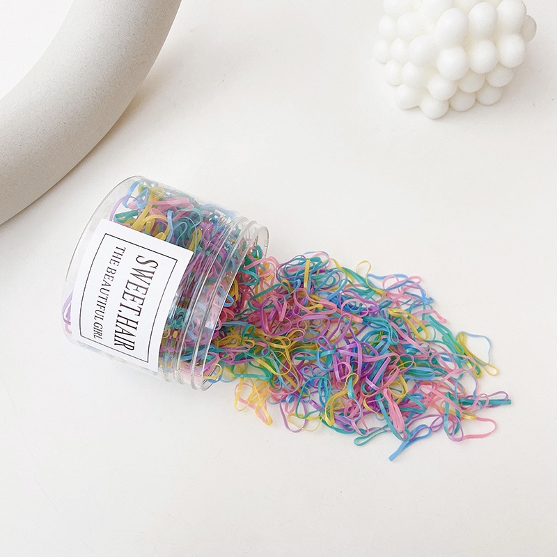 Set 2500/1000/800/500 Dây Thun Buộc Tóc Nhiều Màu Sắc Dễ Thương Cho Bé