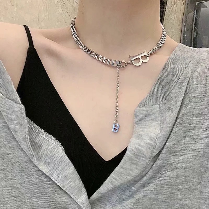 Vòng Cổ Choker Mặt Chữ B Thời Trang Cá Tính Cho Nữ