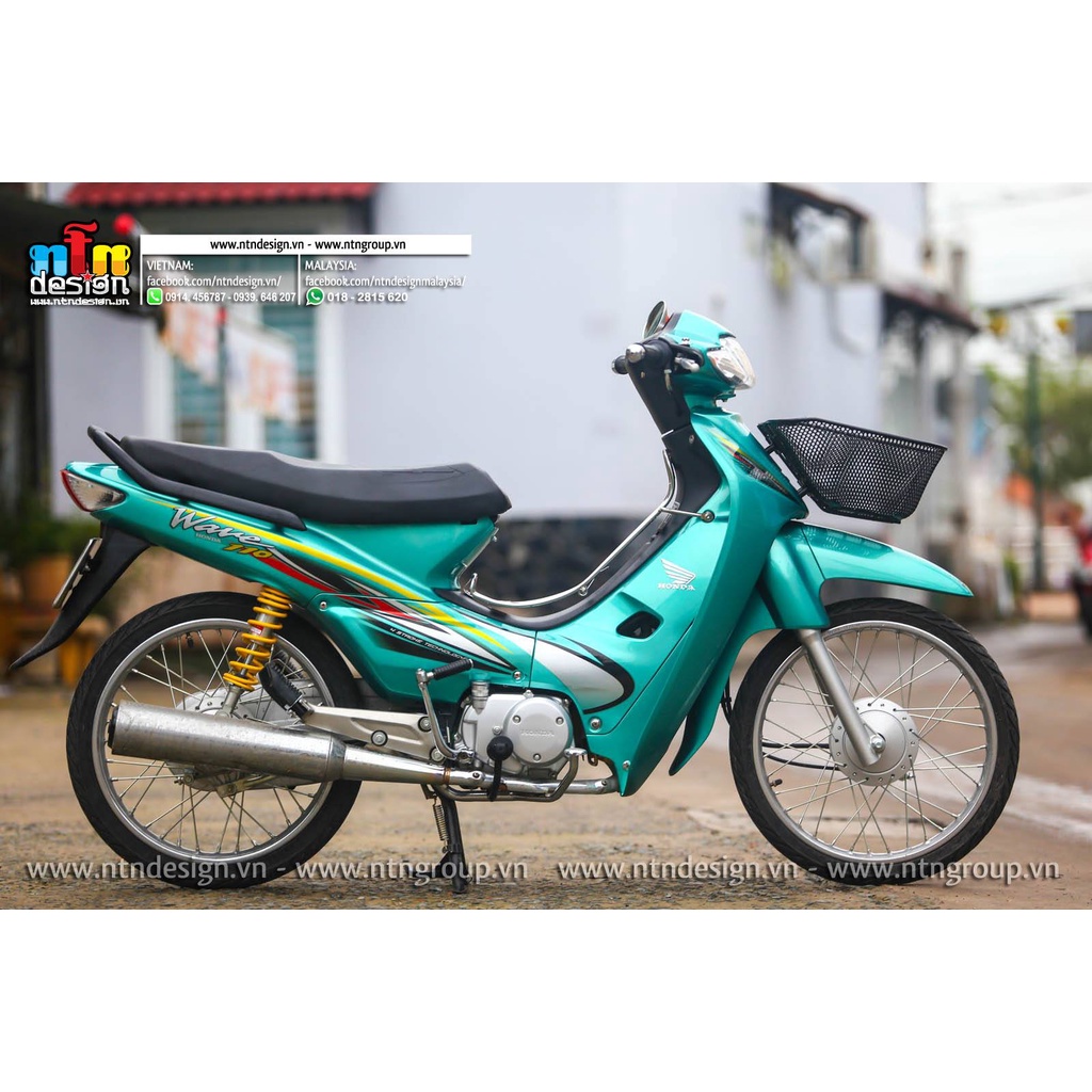 Tem Rời Dán Xe Wave Nhỏ Mẫu Xanh Lục Bảo Cực Đẹp, Hàng 3 Lớp Chất Lượng Cao