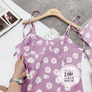 Bigsize Đầm hoa cúc 2 dây D414