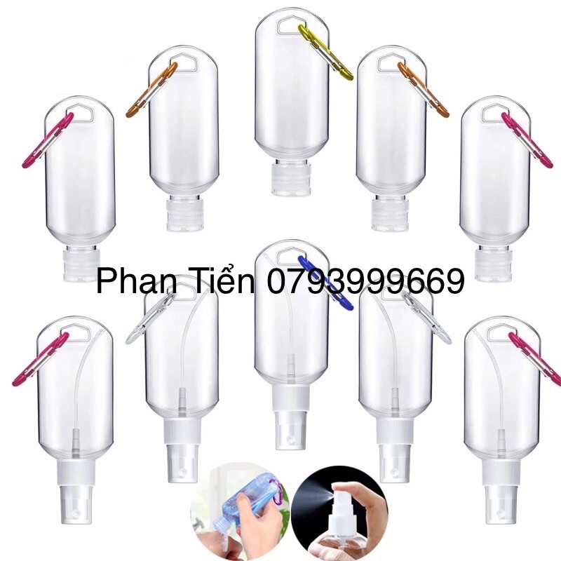 chai xịt cồn mini có móc khoá