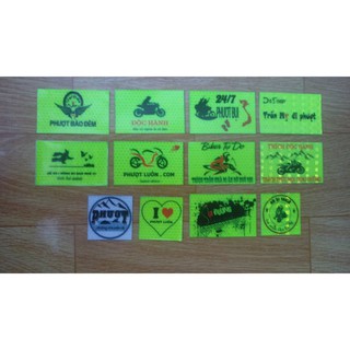 logo phượt , tem phản quang , tem xe