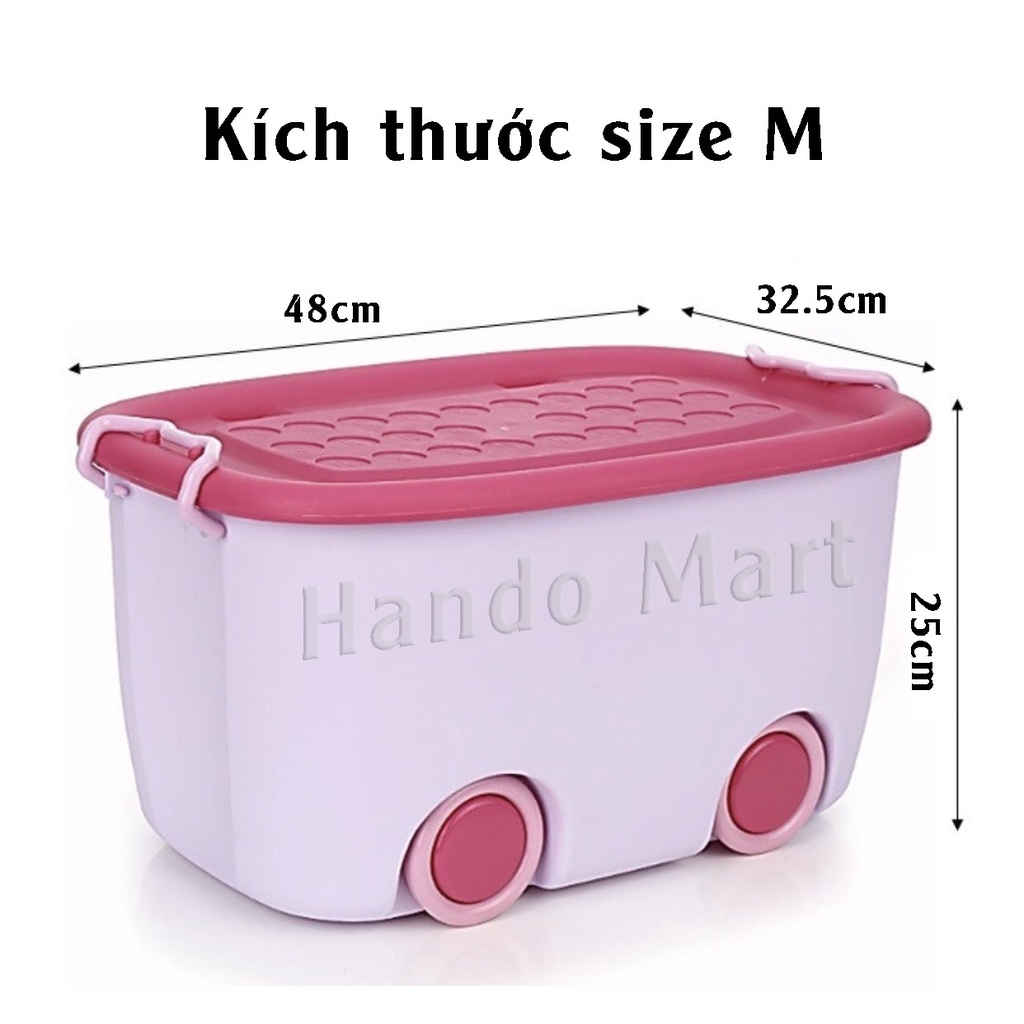 Thùng ô tô đựng đồ chơi có bánh xe Size M 48 x 32.5 x 25cm
