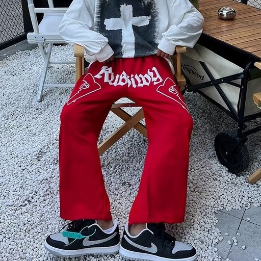 Quần Dài Hip Hop Đường Phố Mỹ Màu Trơn In Chữ Đơn Giản Thời Trang Cho Nam