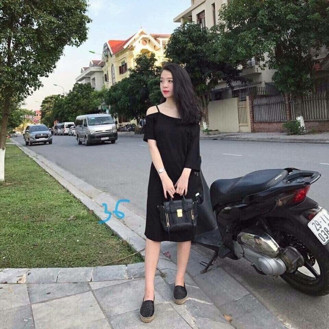 FREESHIP 99K TOÀN QUỐC_Váy suông lệch vai dây ảnh thật | BigBuy360 - bigbuy360.vn