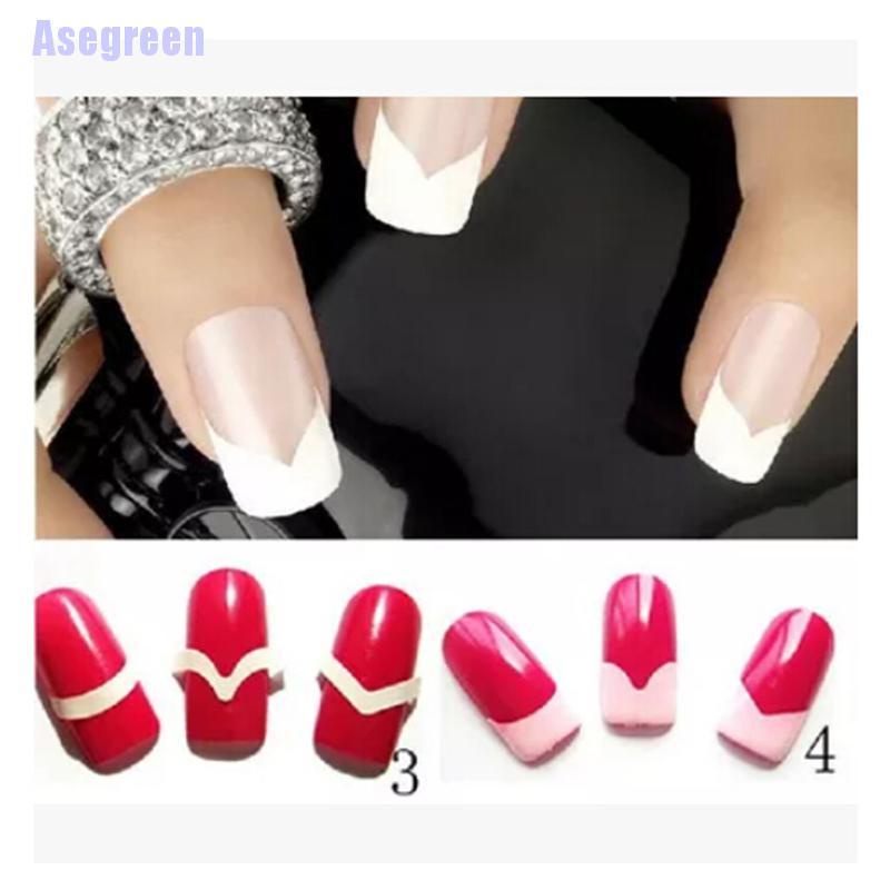 (Hàng Mới Về) Bộ 10 Miếng Dán Hỗ Trợ Làm Đẹp Móng Tay Kiểu Pháp