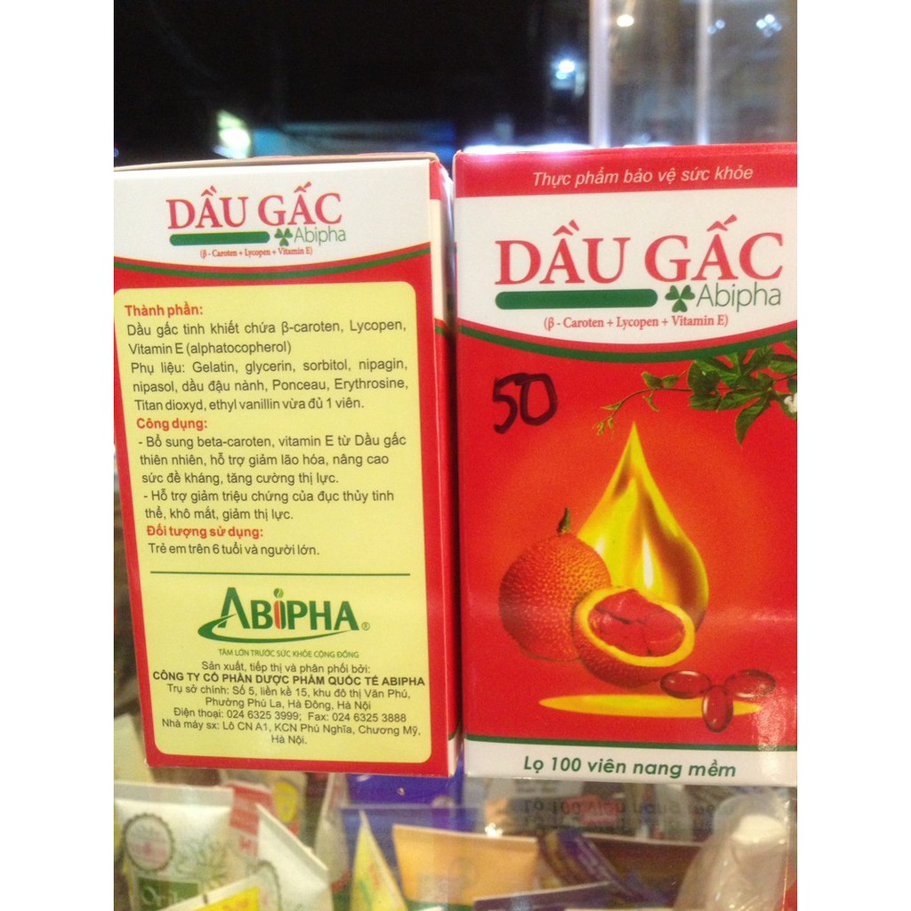 ✔️️️[Mẫu mới] Dầu gấc Abipha - Bổ sung Vitamin A - Hỗ trợ cho người thị lực kém và quáng gà | Thế Giới Skin Care