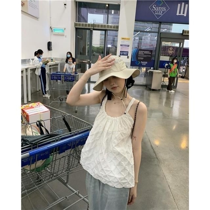 Áo Hai Dây Dáng Rộng Hở Lưng Màu Trơn Thời Trang Mùa Hè Gợi Cảm