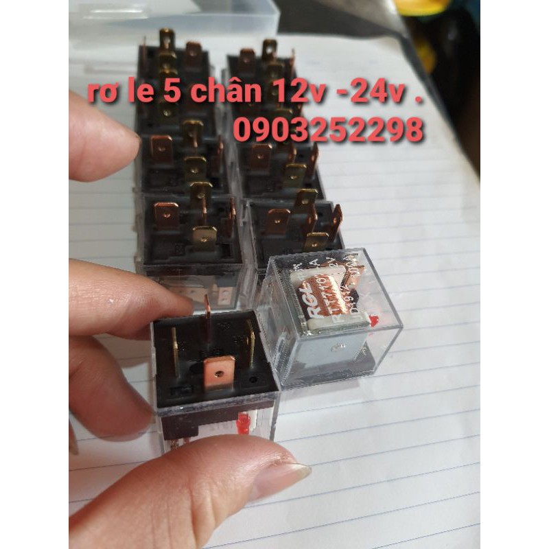 [Mã LIFEAU5SALE giảm 20k đơn 50k] com bo 10 rơ le 4 chân - rơ le 5 chân 12v - 24v 100A vuông(có video)