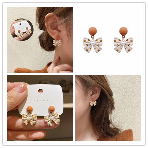 Khuyên Tai Nơ Phong Cách Hàn Quốc Độc Đáo