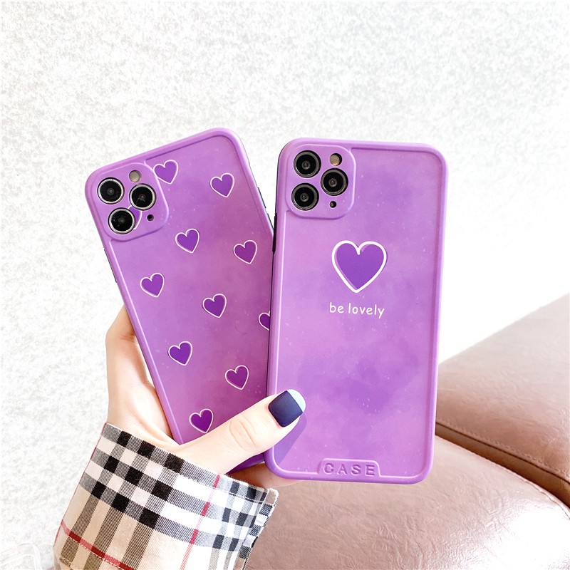 Ốp lưng iphone Lovely Purple IMD dày dặn viền nổi 5/5s/6/6plus/6s/6splus/7/7plus/8/8plus/x/xs/11/12/pro/max/plus/promax | BigBuy360 - bigbuy360.vn