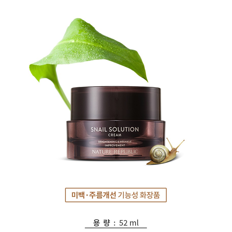 Kem ốc sên dưỡng da NATURE REPUBLIC hiệu quả độc đáo NATURE REPUBLIC SNAIL SOLUTION Cream snail toner snail emulsion