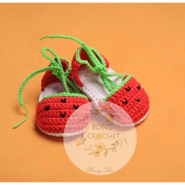 Sandal dưa hấu 🍉🍉🍉 len xinh cho bé 🧶
