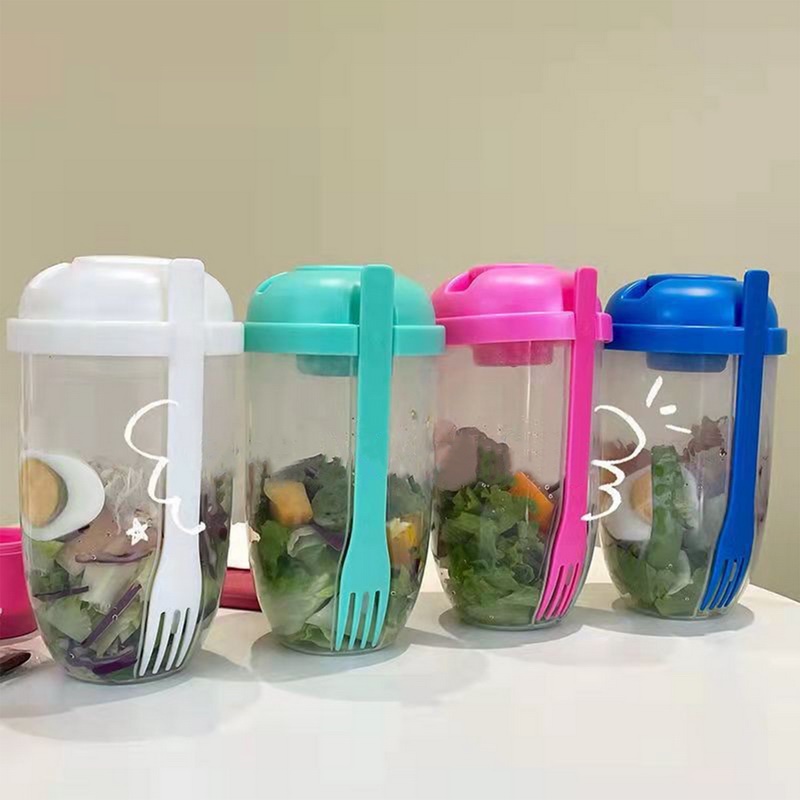 Bình trộn Salad, cốc trộn salad 1000ml, chất liệu nhựa an toàn, tiện lợi
