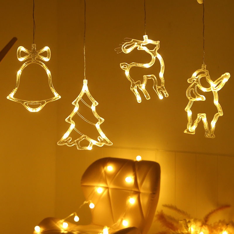 Đèn LED Trang Trí Cửa Kính Họa Tiết Giáng Sinh Chạy Pin Độc Đáo