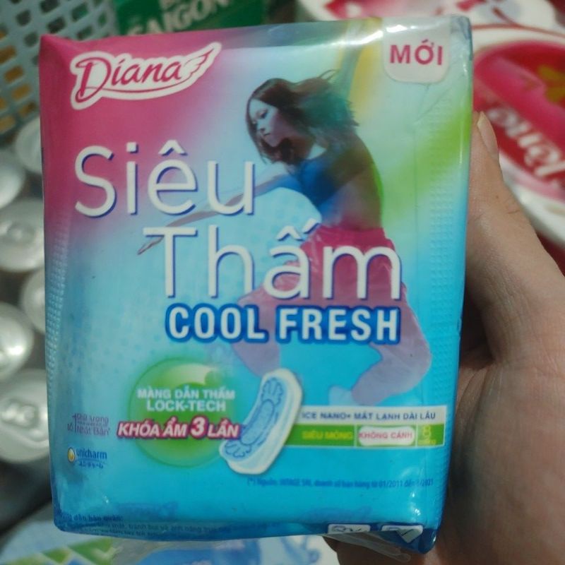 Băng vệ sinh Diana Siêu Thâm Cool Fresh ko cánh