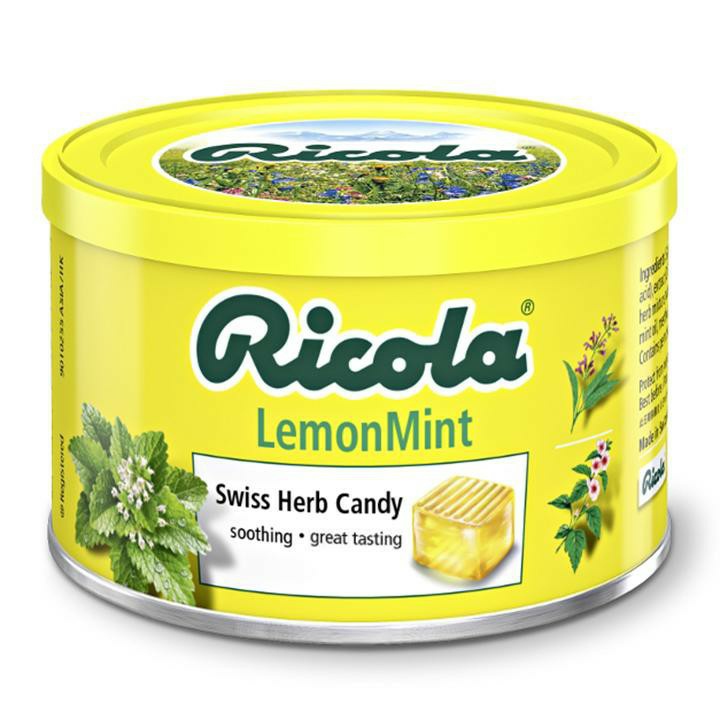 Kẹo Ngậm Ricola Lemon Mint / Original Herbs 100g Hương Vị Sảng Khoái, Thông Cổ, Mát Họng, Thơm Miệng,Giảm Ho, Khàn Giọng