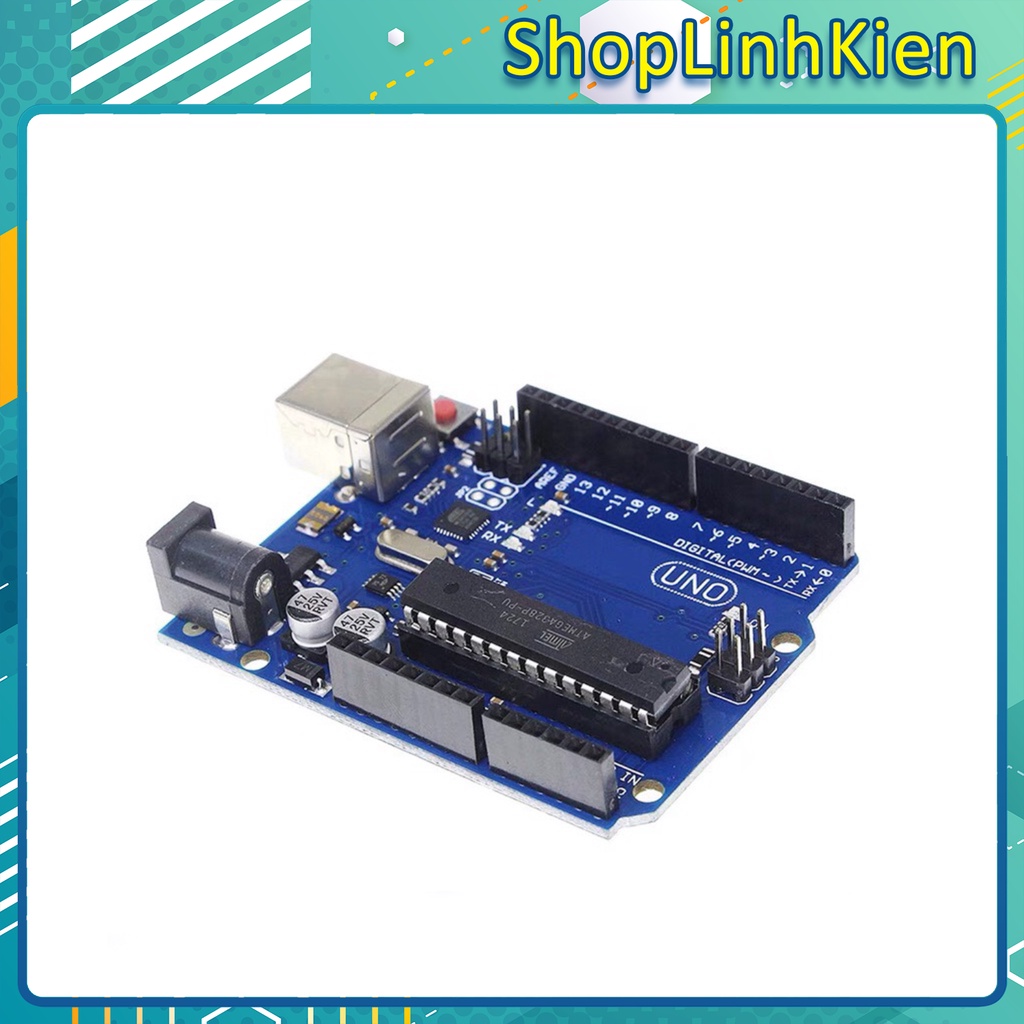 kit học tập arduino uno R3 atmega16u2/ CH340 bảo hành 6 tháng kèm cáp nạp