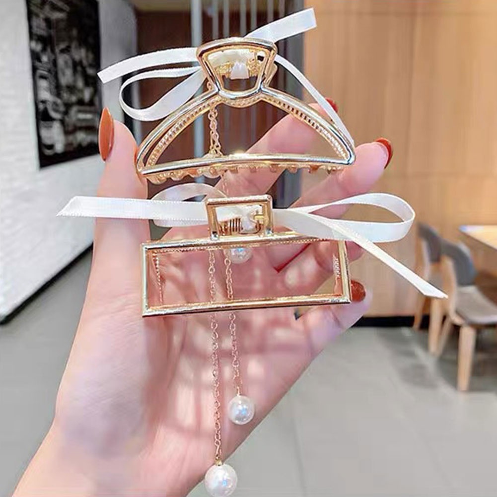Kẹp Tóc Kim Loại Đính Ngọc Trai Thời Trang Cho Nữ