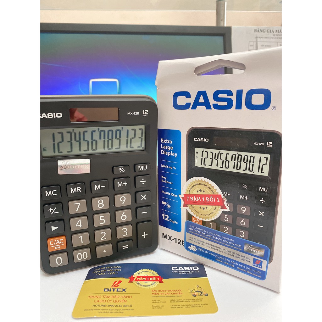 Máy tính tiền Casio Mx12b chính hãng bảo hành 7 năm